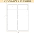 thumbnail image 2 of FungLam Shipping Address Labels, 2' x 4', White, 2000 Count, 200 Sheet, 2 of 8