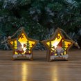 thumbnail image 2 of 4 piezas de madera de Navidad colgante de madera luz decoración árbol de Navidad colgante lámpara de madera lámpara de Navidad de madera JAMW Sencillez, 2 of 5