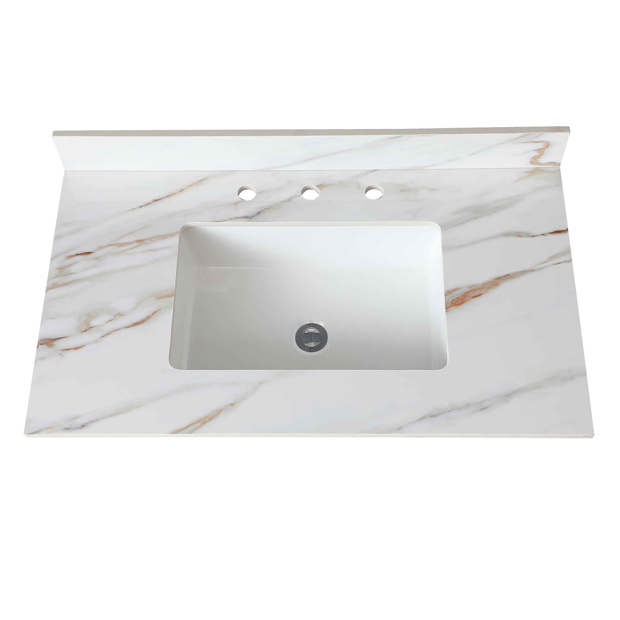 Montary 43'' White Marble Vanity Top with Ceramic Sink, Single Faucet Hole  - Walmart.com, image size:2000x2000