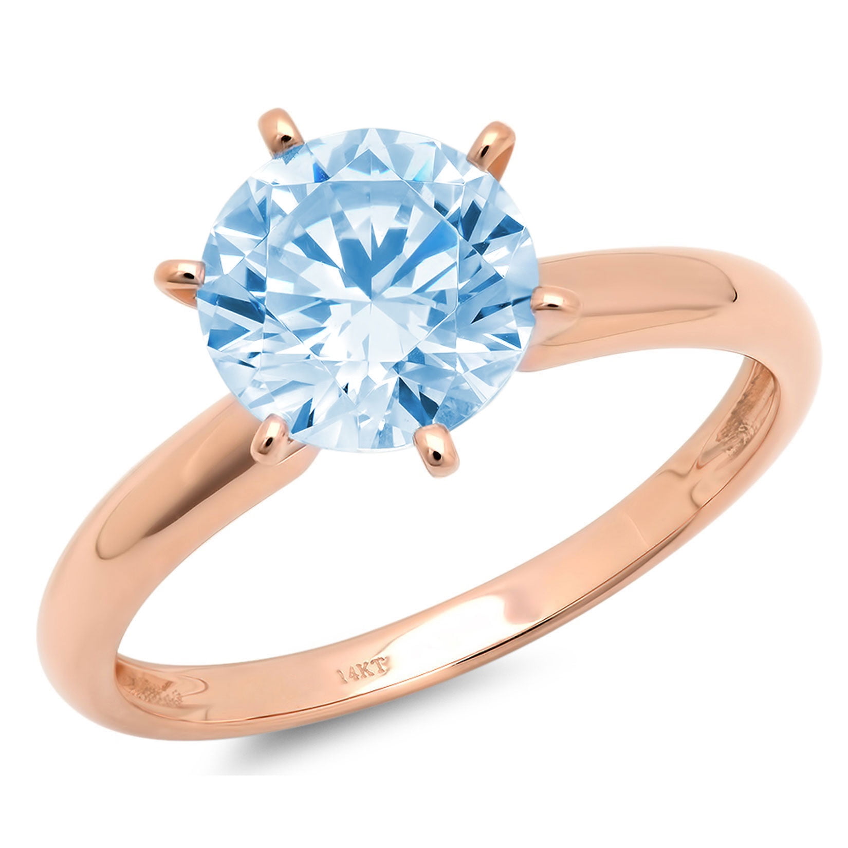 Promise Ring Round Cut Diamond Wedding Band 14K 18K Rose Gold Topaz Ring Swiss Blue Topaz Engagement Ring Birthday Gift For Her!!!!!