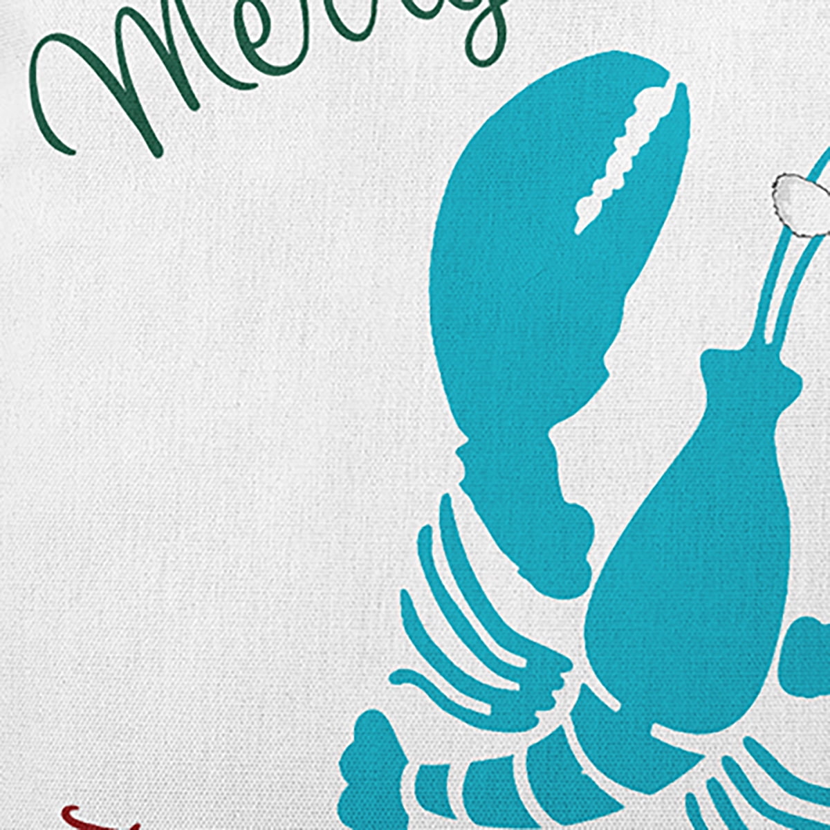 20" x 14" Simply Daisy Santa Claws Lobster Polyester Indoor/Outdoor Pillow, Turquoise Qty 1