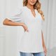 thumbnail image 3 of Camiseta de manga corta Ticfox para mujer con cuello en V color blanco XXL, 3 of 5