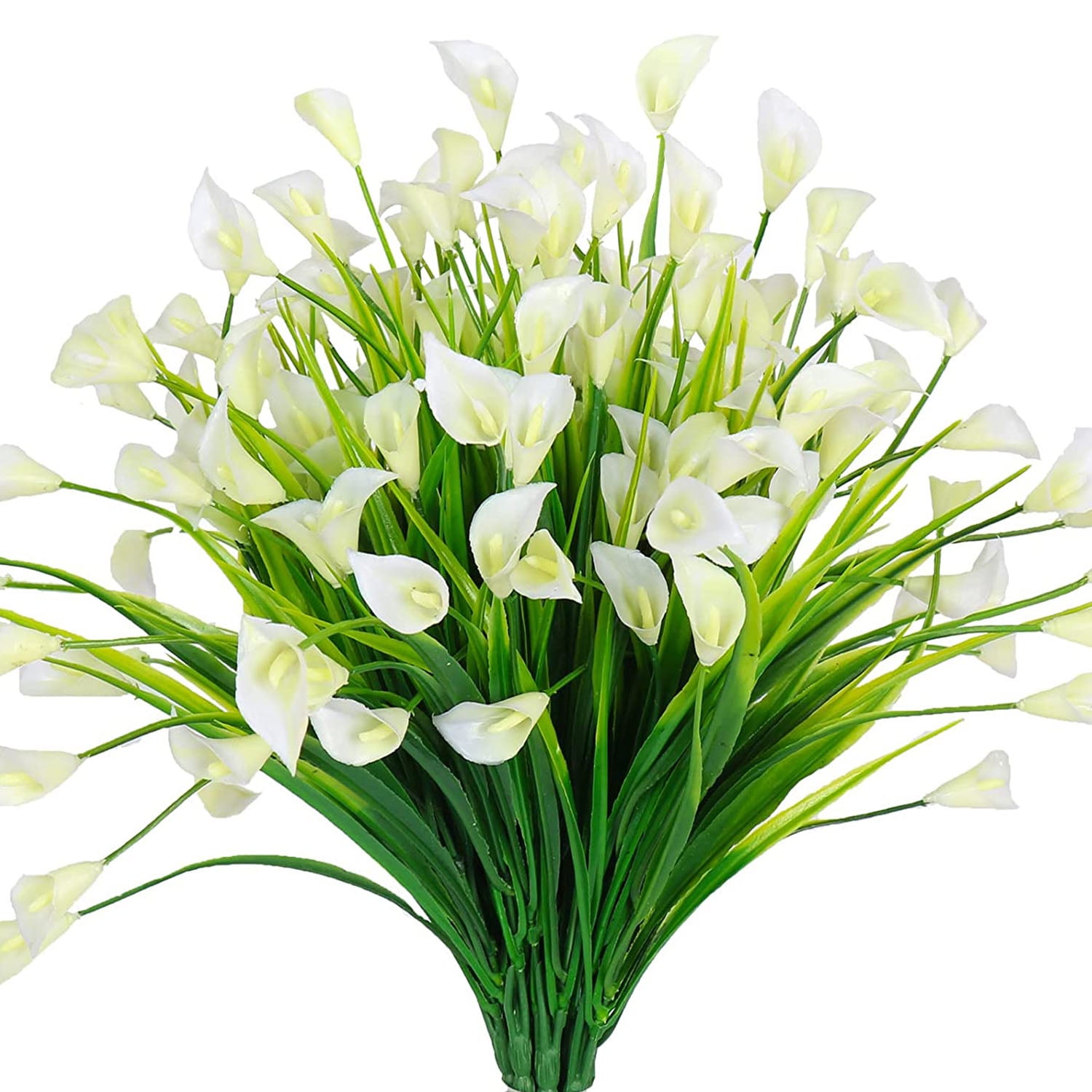 6 Bundles Artificial Calla Lily Fake Flowers, Outdoor UV Resistant Faux