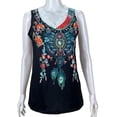thumbnail image 3 of Qarigey Chaleco de algodón con cuello en V para mujer, Jersey informal Floral, camiseta sin mangas para vacaciones en la playa, moda de Type2 NO2, 3 of 6