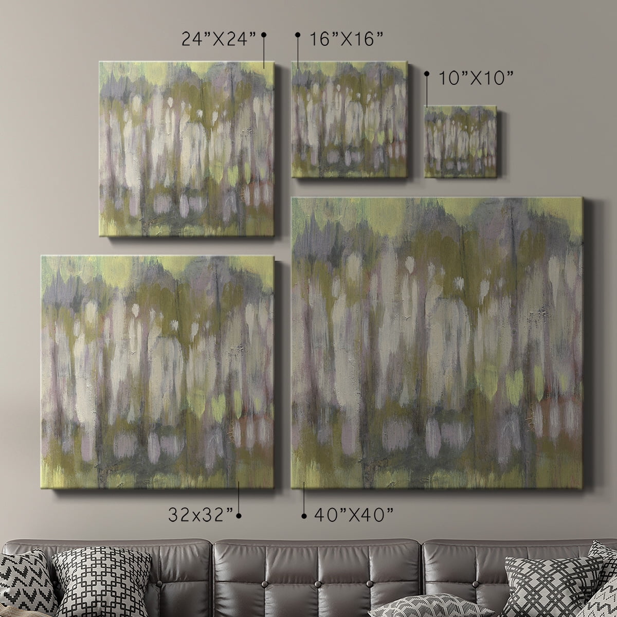 Wexford Home Stained Glass Trees I-Premium Gallery Wrapped Canvas, 32" x 32" - Ready to Hang