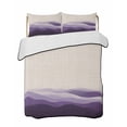 thumbnail image 2 of Quilts Full Size, Purple Beige Ombre Soft Comforter Bedding Set for Bed, Minimalist Ocean Waves Linen Lightweight Quilted Bedspread with Pillow Cover(2 Pieces) for All Season, 78x90 Inch, 2 of 6