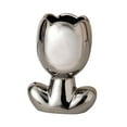 thumbnail image 3 of Florero de Cerámica Macetero Recipiente para Ramo de Centro de Mesa Jarrón Decorativo de Diseño Moderno Adecuado para Decoración de Bodas Regalos de C Forma de flor plateada., 3 of 9