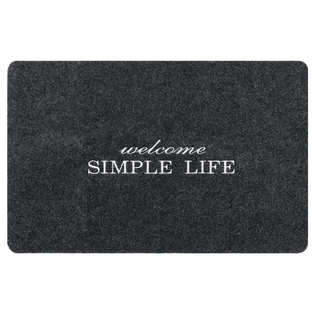 REGALWOVEN Tapete de puerta antideslizante para interiores y exteriores para la puerta de entrada, gris simple 20" x 32"