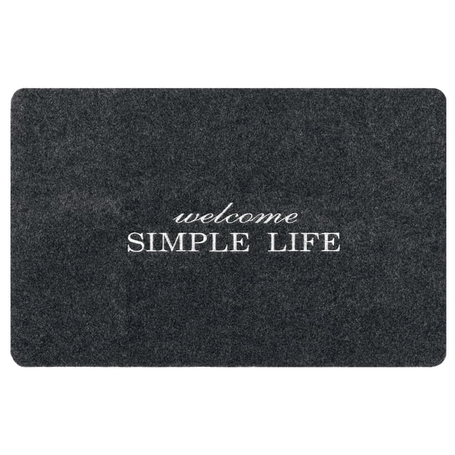 REGALWOVEN Tapete de puerta antideslizante para interiores y exteriores para la puerta de entrada, gris simple 20" x 32"