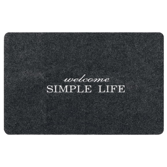 REGALWOVEN Tapete de puerta antideslizante para interiores y exteriores para la puerta de entrada, gris simple 20" x 32"