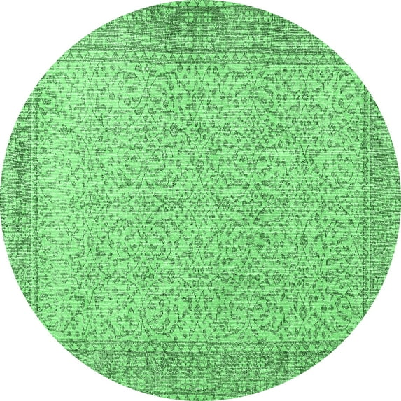 Ahgly Company Indoor Round Persian Emerald Green Traditional Area Rugs, 6' Round