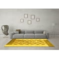 thumbnail image 3 of Ahgly Company Indoor Rectangle Checkered Yellow Modern Area Rugs, 2' x 4', 3 of 4