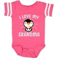 thumbnail image 3 of Inktastic I Love My Grandma with Cute Penguin and Hearts Girls Baby Bodysuit, 3 of 5