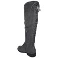 thumbnail image 3 of Liquid Gray Suede Faux City Classified Women Flat Boots Side Zipper Back Lace Up Style Knee High 5.5, 3 of 3