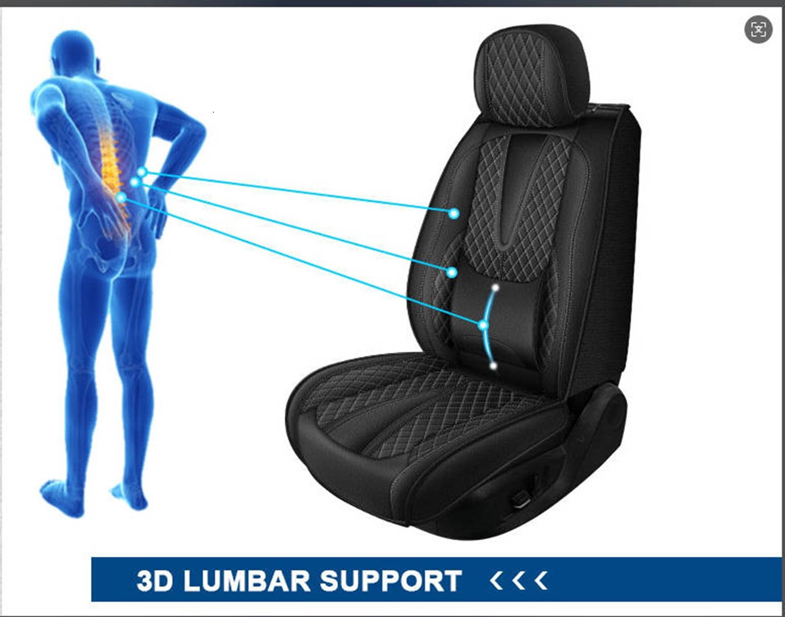 HQBQBUG Car Seat Cover Front Seats Only Fit for Chevrolet/Chevy Camaro 2000-2025 Leather Seat Cover Cushion Compatible Airbag,Automotive Luxury Interior Black,Front Seat
