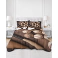 thumbnail image 3 of Baseball Queen Size Down Alternative Comforter, Lightweight Comforter Quilt Bedding Set with Pillow Shams Farmhouse Retro Sport Theme Brown Wooden Grain All Seasons Bed Comforter Duvet Insert 90"x96", 3 of 7