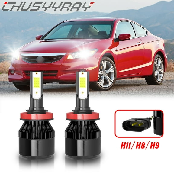 2x LED H11/H9/H8 Low Beam Headlights Ultra Brighter White for Honda Accord 2008 2009 2010 2011-2017