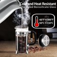 thumbnail image 3 of YMMIND Cafetera de prensa francesa Prensa de café de acero inoxidable 304 de 12 oz, con sistema de 4 filtros, vidrio de prensa francesa de borosilicato de espesor resistente al calor, émbolo de café d, 3 of 5