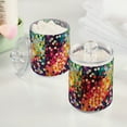 thumbnail image 2 of Yayeee 2 Pack Qtip Holder Bathroom Cotton Swab Canister with Lid Clear Dispenser Set, Green Colorful Circles, 2 of 6