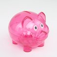 thumbnail image 3 of Transparent Plastic Money Saving Box Case Coins Piggy Coin Box Toy; Bank Cartoon Pig Shaped, 3 of 9