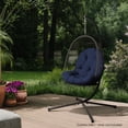 thumbnail image 2 of ARDEN Plush Indoor / Outdoor Egg Chair Cushion, 34 x 49, Water Repellent, Fade Resistant, Tufted for Comfort Sapphire Blue Leala, 2 of 9