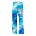 thumbnail image 5 of Women's Linen Pants Women'S Retro Printed Fashionable Drawstring Loose Pants High Waisted Casual Pants Wide Leg Pants, Women's Casual Pants L, 5 of 5