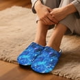 thumbnail image 3 of Uourmeti Blue Galaxy Men's Comfy Slippers Warm Plush Fuzzy Non Slip Indoor Outdoor House Shoes Cozy Anti Slip Rubber Sole Comfortable Sole, 3 of 6