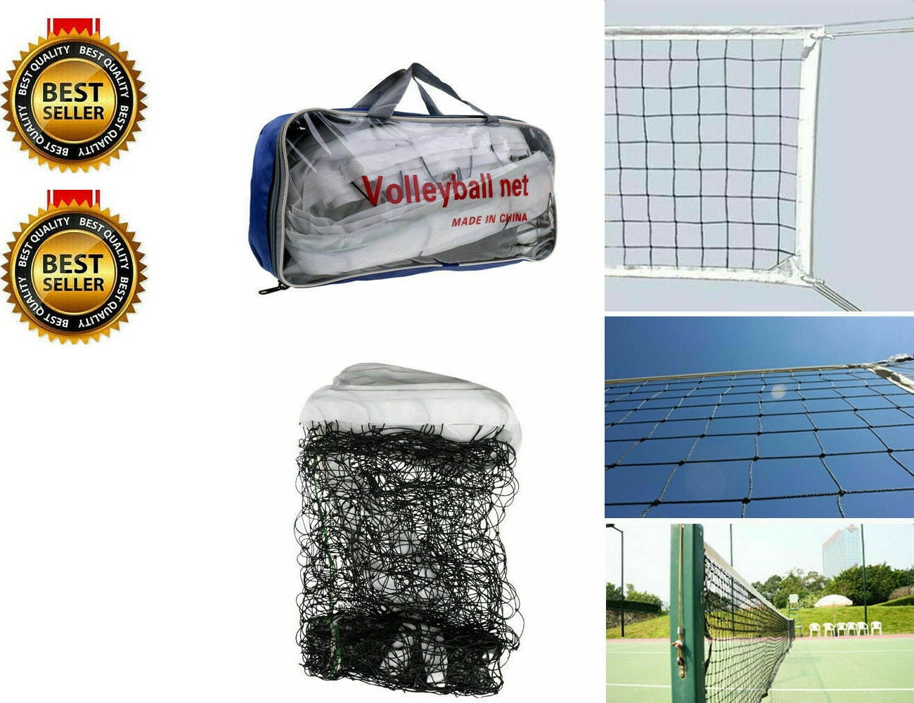 Cotton Rope Volleyball Net 32*3 Foot，Square Mesh 10*10cm for all levels players 