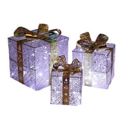 Harborsoul Christmas Decoration Lighted Gift Box, Wrought Iron Christmas Layout