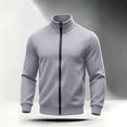 thumbnail image 5 of Frnrwgo Mens Sweatshirt Loose Fit Stand Collar Long Sleeve Solid Color Sports Casual Home Top, 5 of 10