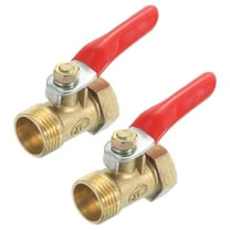 2Pack Brass Water Mini Ball Valve Shut Off Switch, G3/8" Male x G3/8" Female