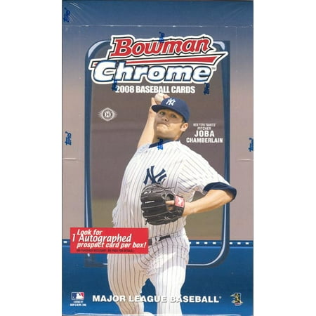 - 2008 Bowman Chrome Baseball Hobby Box (18 Packs of 4 Cards: 1 Autograph, 6 Parallels, 36 Chrome Prospects)