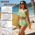 thumbnail image 5 of Garronmavis Sour Pickles Women's Bikini Set Twist Front Halter 2 Piece Swimsuit Adjustable Side Tie Tummy Control Bathing Suit for Summer Beach, 5 of 6