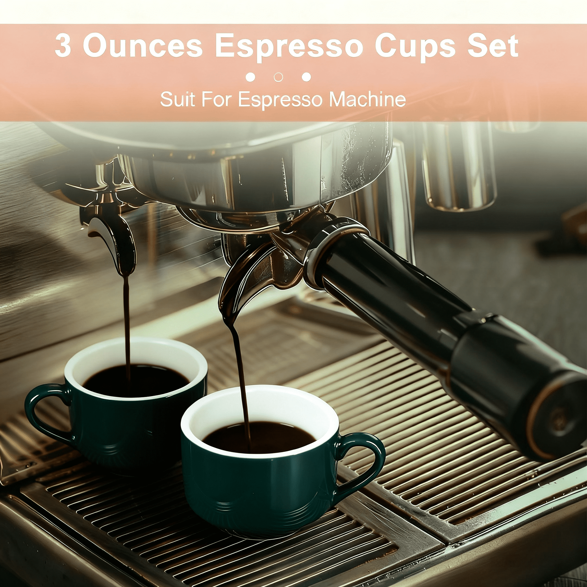 Unique Bargains 3 Ounce Espresso Cups Set of 4 Stackable Demitasse Mugs Includes Display Stand Cups Saucers and Spoons for Machines & Home Use Red Green Gold Tone