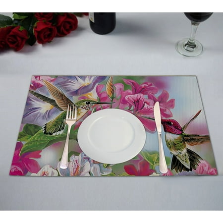 

GCKG Novelty Hummingbird Table Placemat 12x18 Inch Set of 2