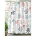 thumbnail image 2 of Fsddascl Red Grey Coastal Shower Curtain Set - Small 36" x 72" Bathtub Curtain with 12 Hooks, Nautical Summer Beach Coral Sea Turtle Waterproof Fabric Stall Shower Curtains for Bathroom/Bathtub, 2 of 6
