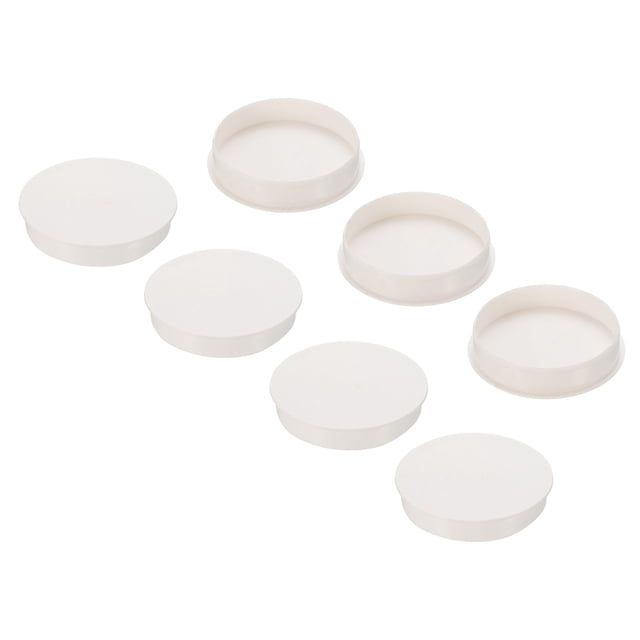 Unique Bargains 70mm OD Pipe Hole Plugs, 7 Pack PVC Round Tubing Insert Pipe End Cover for Pipeline Protection, White