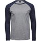 thumbnail image 1 of Tee Jay - Camiseta de Jaspeado Béisbol para Hombre (Gris, Marino), 1 of 4