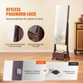 thumbnail image 3 of VEVOR Mirror Jewelry Cabinet Standing Mirror with Storage Full Length Brown, 3 of 9