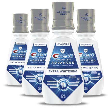 Crest ProHealth Advanced Mouthwash  Alcohol Free  Extra Whitening  Energizing Mint Flavor  16 fl oz (Pack of 4)