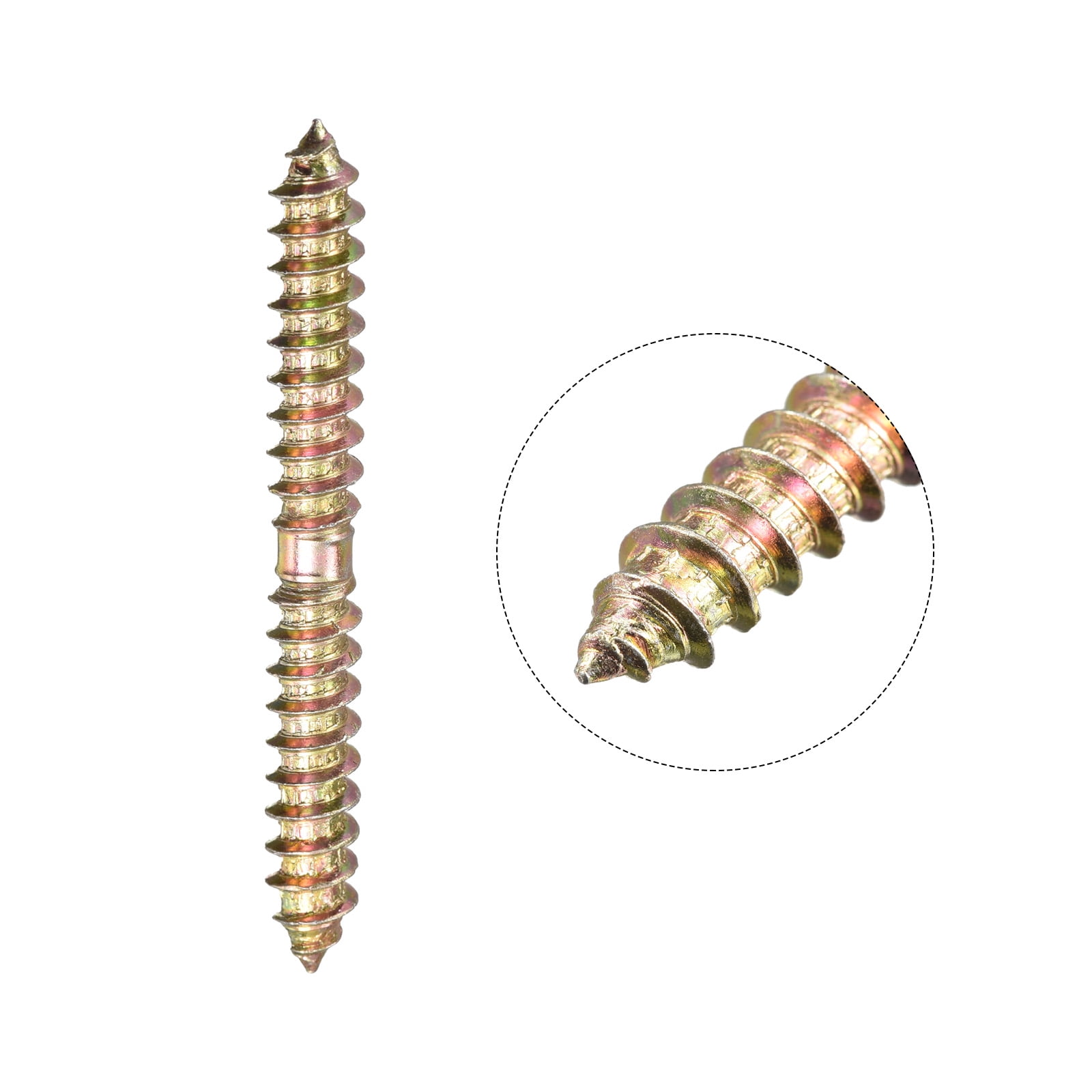 6x60mm Hanger Bolts, 80 Pack Double Ended Thread Wood to Wood Dowel Screws