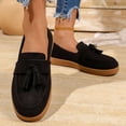 thumbnail image 4 of O-085 Black Ladies Casual Four Season Loafers Round Toe Solid Flat Soft Sole Fashionable Everyday Versatile Shoes, 4 of 9