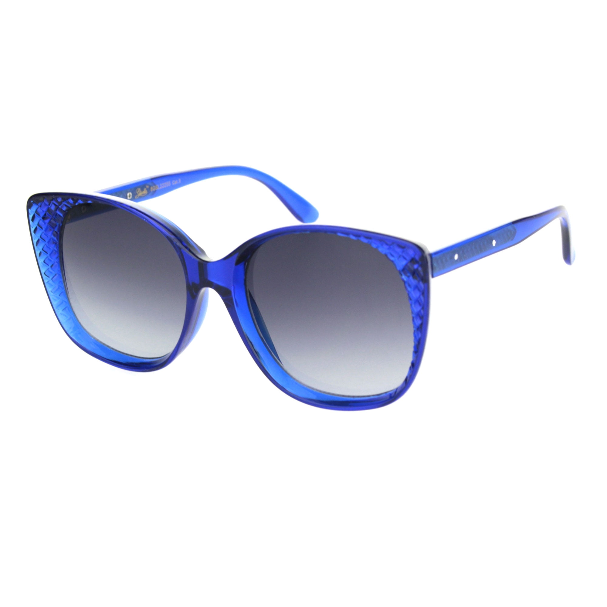 Womens Beveled Frame Luxury Designer Square Butterfly Sunglasses Blue ...