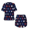 thumbnail image 5 of Lsque Watercolor Stars1 Women's Short-Sleeved Pajama Set - 2 Piece Soft and Lightweight Sleepwear Set-Large, 5 of 9