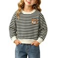 thumbnail image 4 of akafmk Girls Long Sleeve Shirts Ruffle Crew Neck Sweatshirt Pullover Embroidery Warm Base Layer Tops Fall Winter Clothes, 0-13Y, 4 of 5