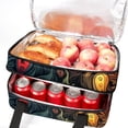 thumbnail image 5 of Hearts Battle Double Layered Insulated Refrigerated Lunch Bag with Two Compartments - Large Capacity Hand-Carry Meal Bag, 7.1x11.4x16.1 inches, 5 of 6