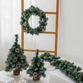 thumbnail image 2 of Decoración de guirnalda de Navidad, coronas de Navidad artificiales para puerta de entrada, decoración de puerta de guirnalda de ventana de Navidad, adornos de invierno, 2 of 5