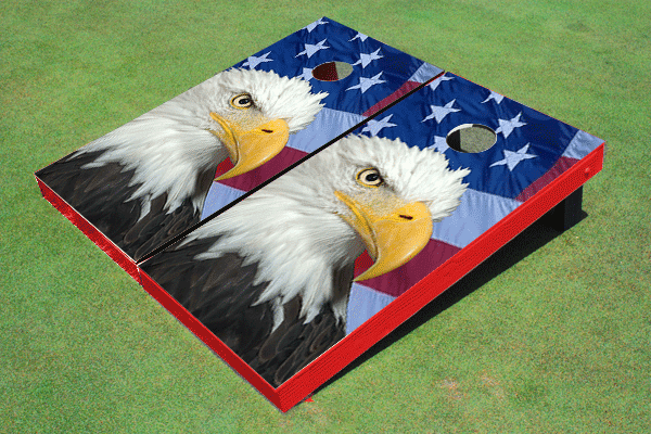 Usa American flag Bald eagle 8 Custom cornhole ACA regulation cornhole bags 
