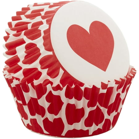 Wilton Red Hearts Valentine's Day Cupcake Liners, 50-Count