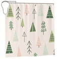 thumbnail image 2 of XMXT Waterproof Shower Curtain Liner with Iron Hooks, Cartoon Colorful Christmas Trees Shower Curtains for Bathroom Decor Accessories, 72 x 72 inches, 2 of 8